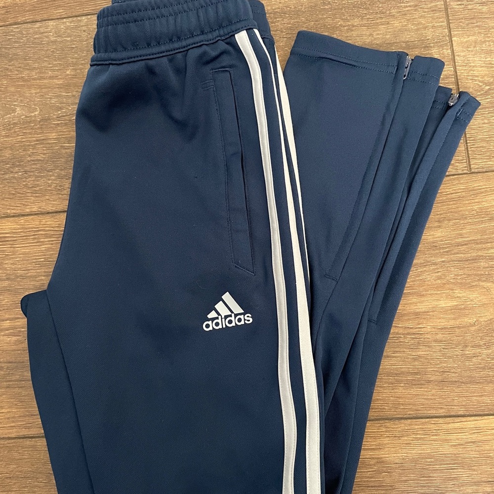 adidas navy blue track pants